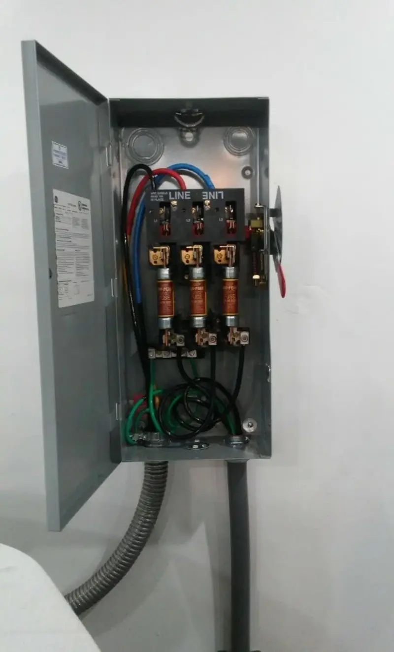 Three-phase disconnect switch installed for Electrical Wiring & Rewiring in Watertown